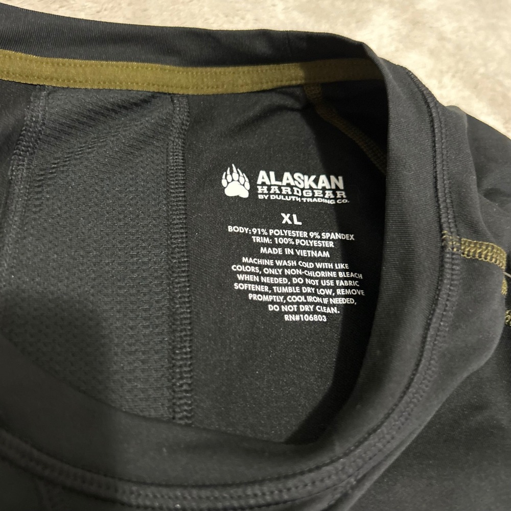 Alaskan Hardgear Duluth Base Layer Mens XL Black Long Sleeve Thumbhole Shirt - Picture 3 of 9